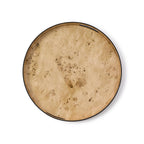 Set of 3 Burled Wood Pattern Round Tray (decorative use only)