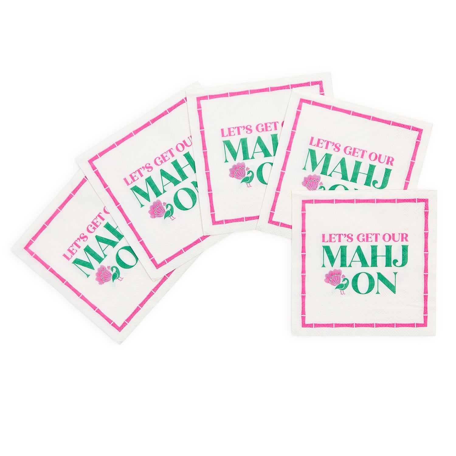 Let's Mahj On 3-Ply Paper Cocktail Napkin