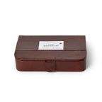 Chestnut Genuine Leather Domino Set Includes: 28 Wood Domino Pieces