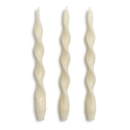Twist and Glow Set of 3 Ivory 12" Twist Taper Candles in Gift Box - ABT 10 Hrs./2.89oz./82g