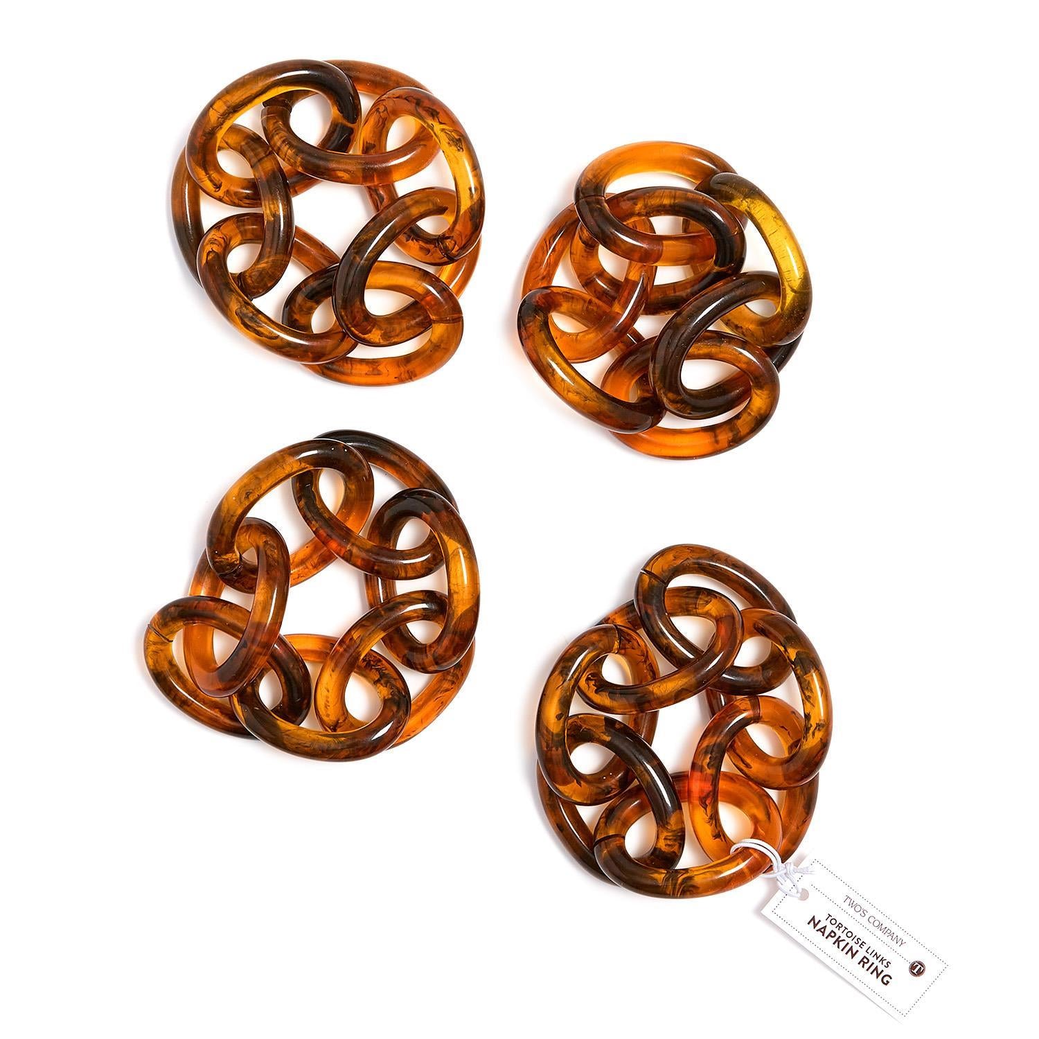Tortoise Chain Link Napkin Rings