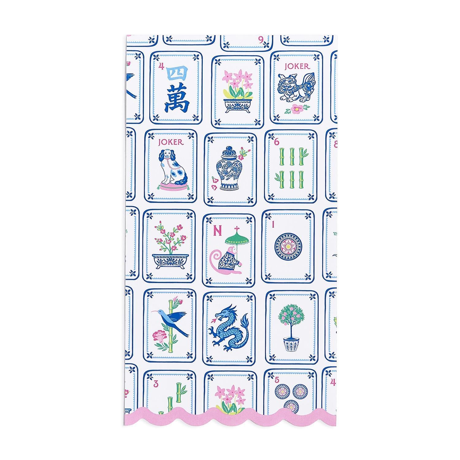 Mahjong 3-Ply Scalloped Edge Paper Napkin Dinner / Guest Towel Pack (includes 20 napkins)