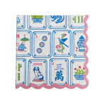 Mahjong 3-Ply Scalloped Edge Paper Cocktail Napkin