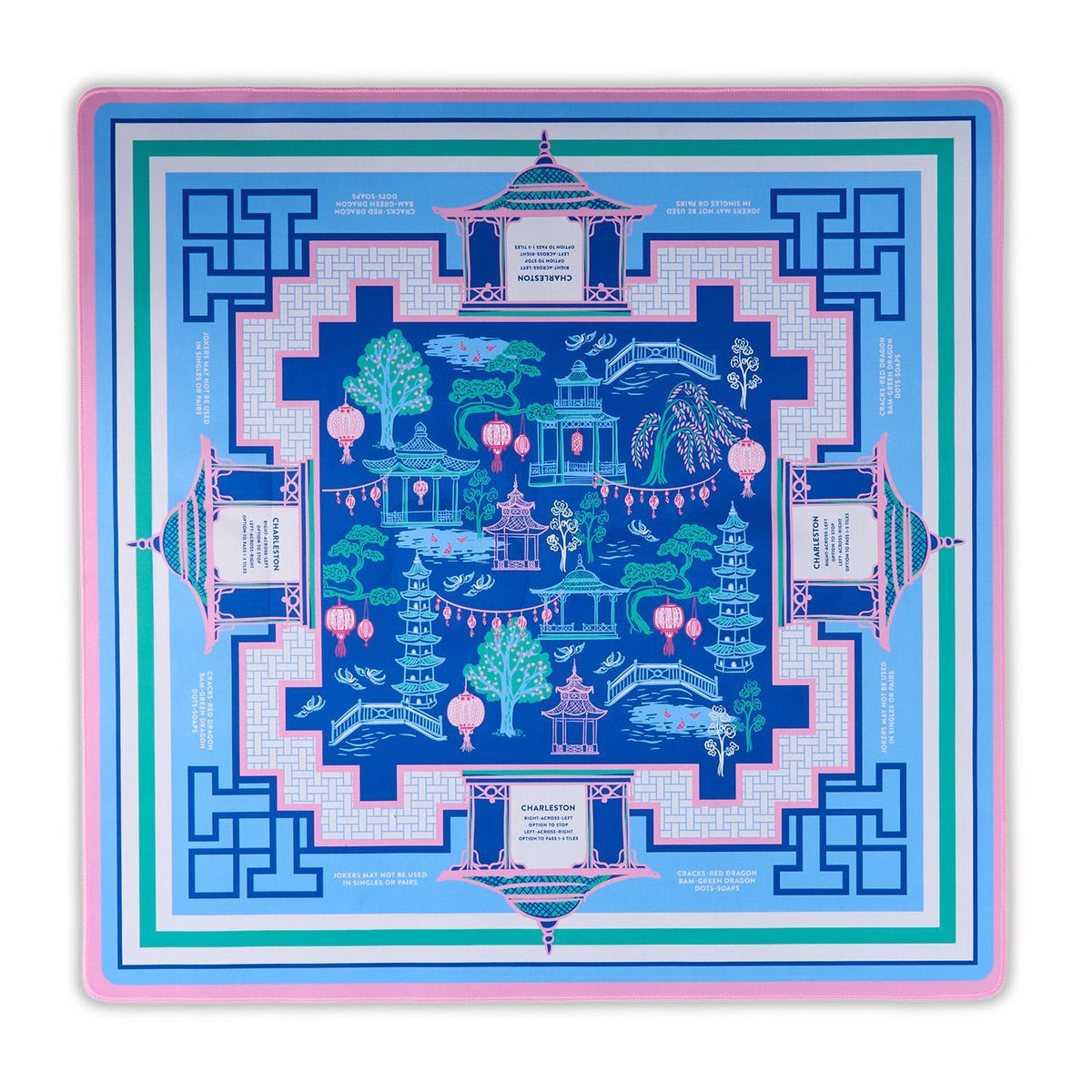 Blue Pagoda Mahjong Mat