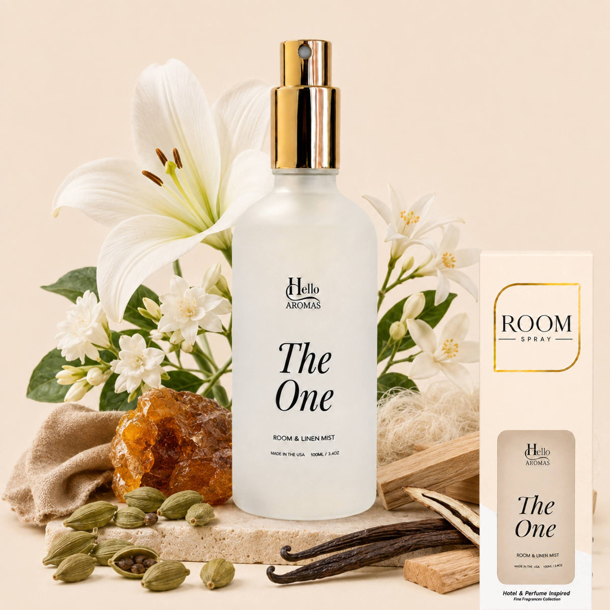 The One Room + Linen Spray 100ml Glass Bottle
