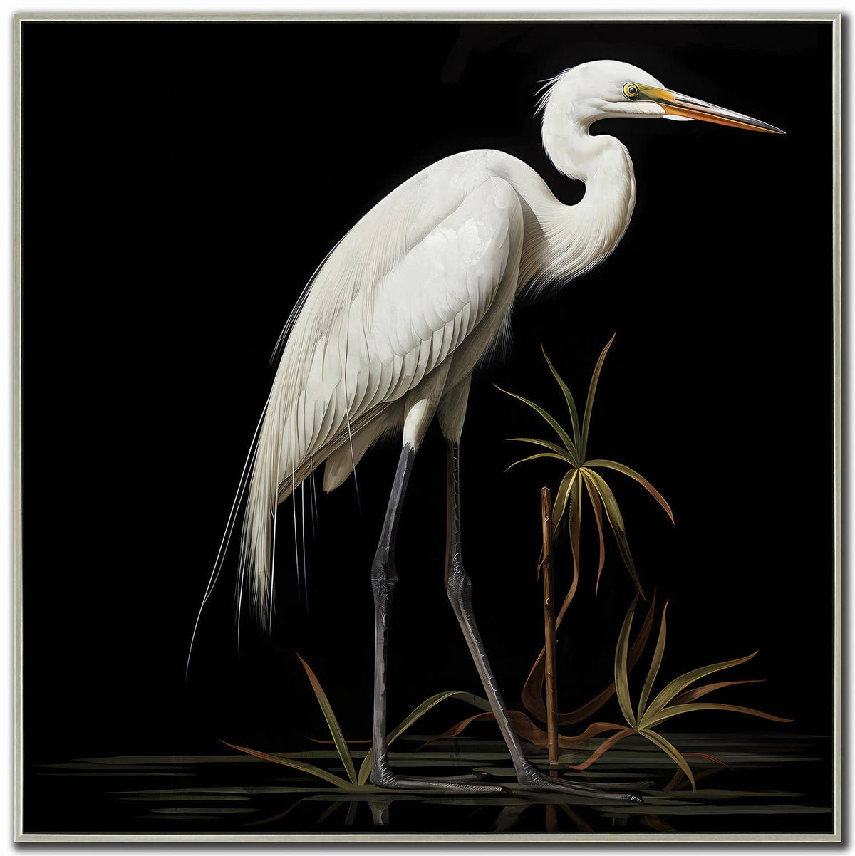 Midnight Heron I Canvas Wall Art