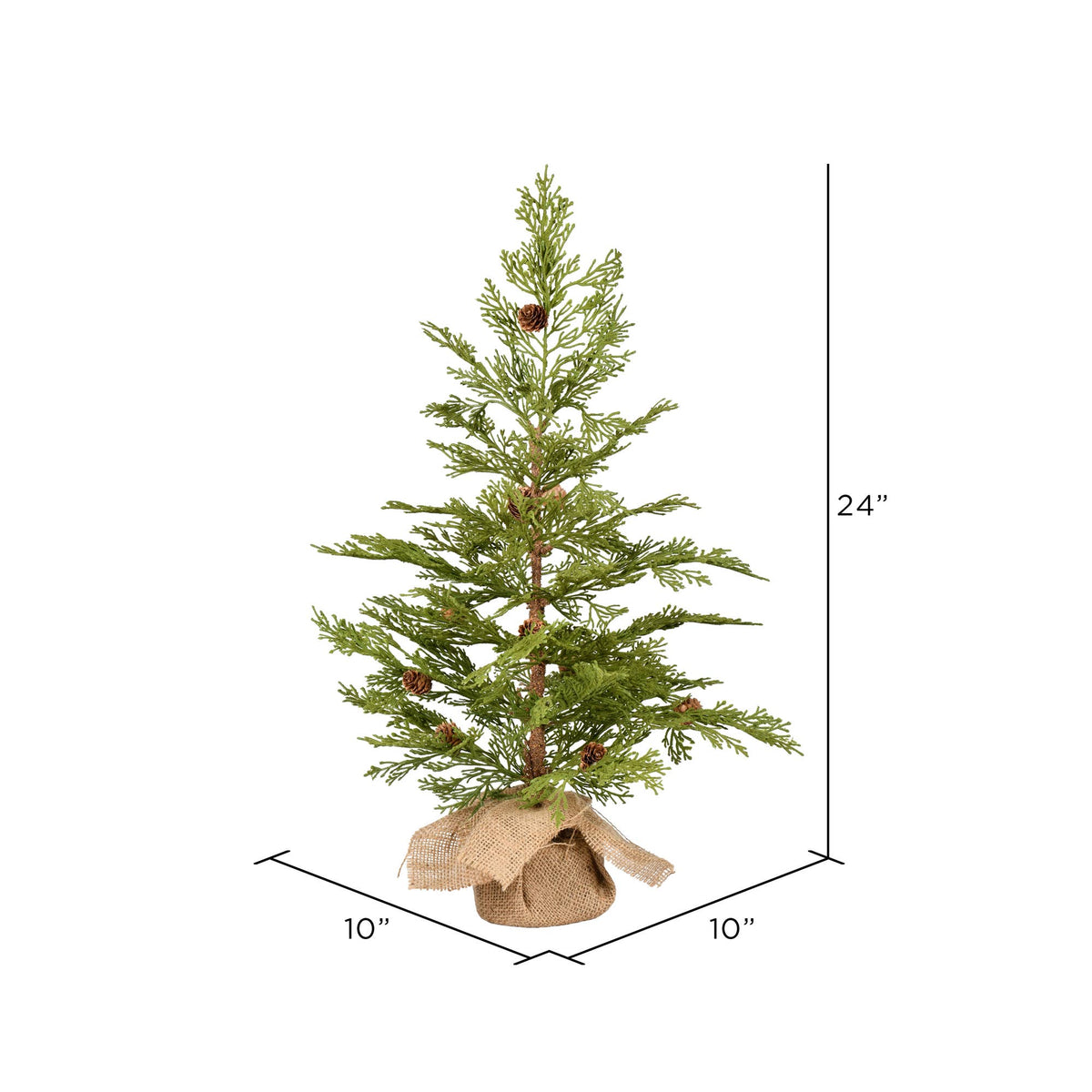 Vickerman 24" Cedar Pine Artificial Christmas Tree, Unlit