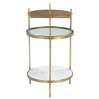 Levy Iron Side Table – Marble and Brass