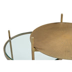Levy Iron Side Table – Marble and Brass