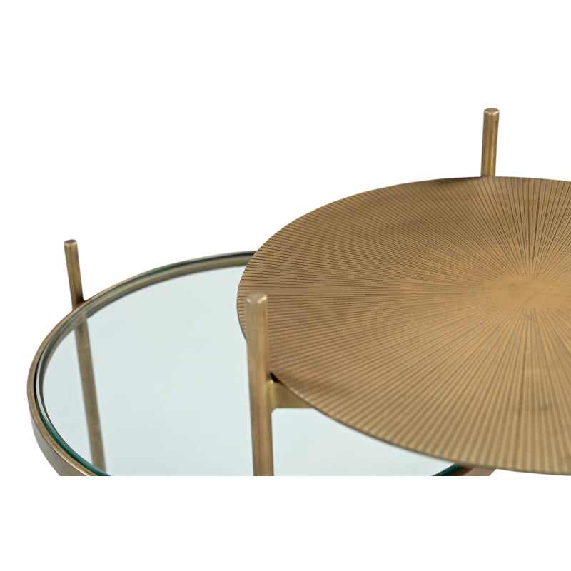Levy Iron Side Table – Marble and Brass