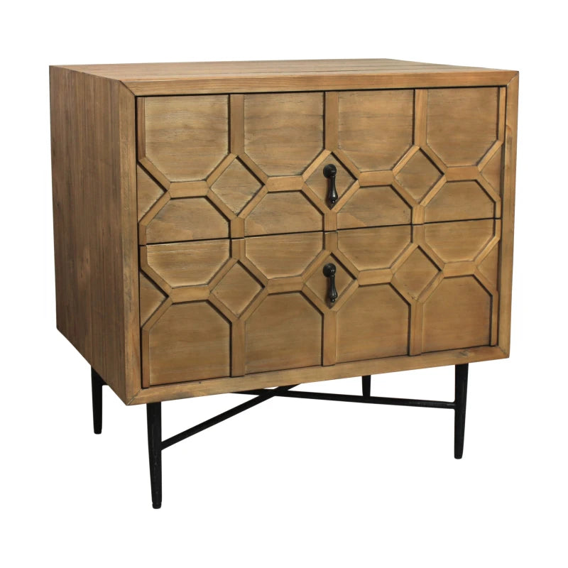 Sandhurst 2-Drawer Small Nightstand – Natural