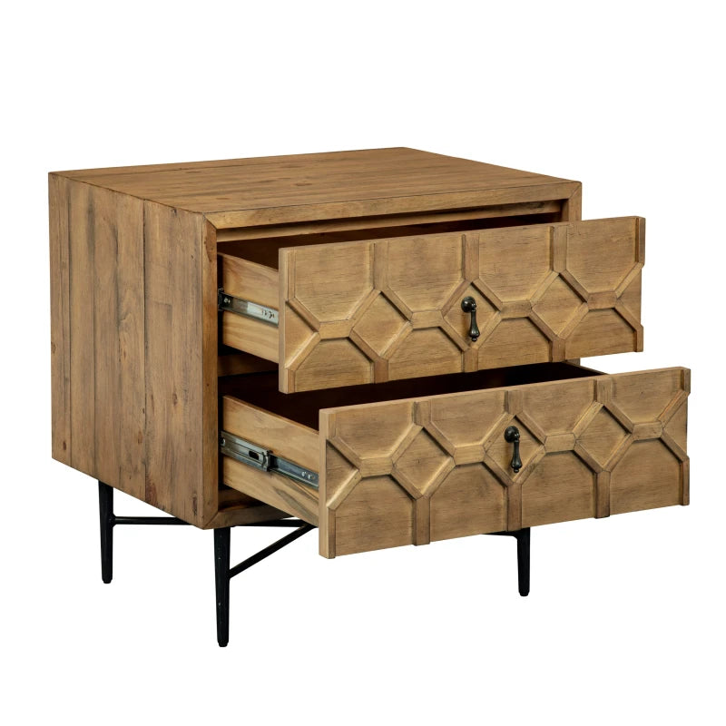 Sandhurst 2-Drawer Small Nightstand – Natural