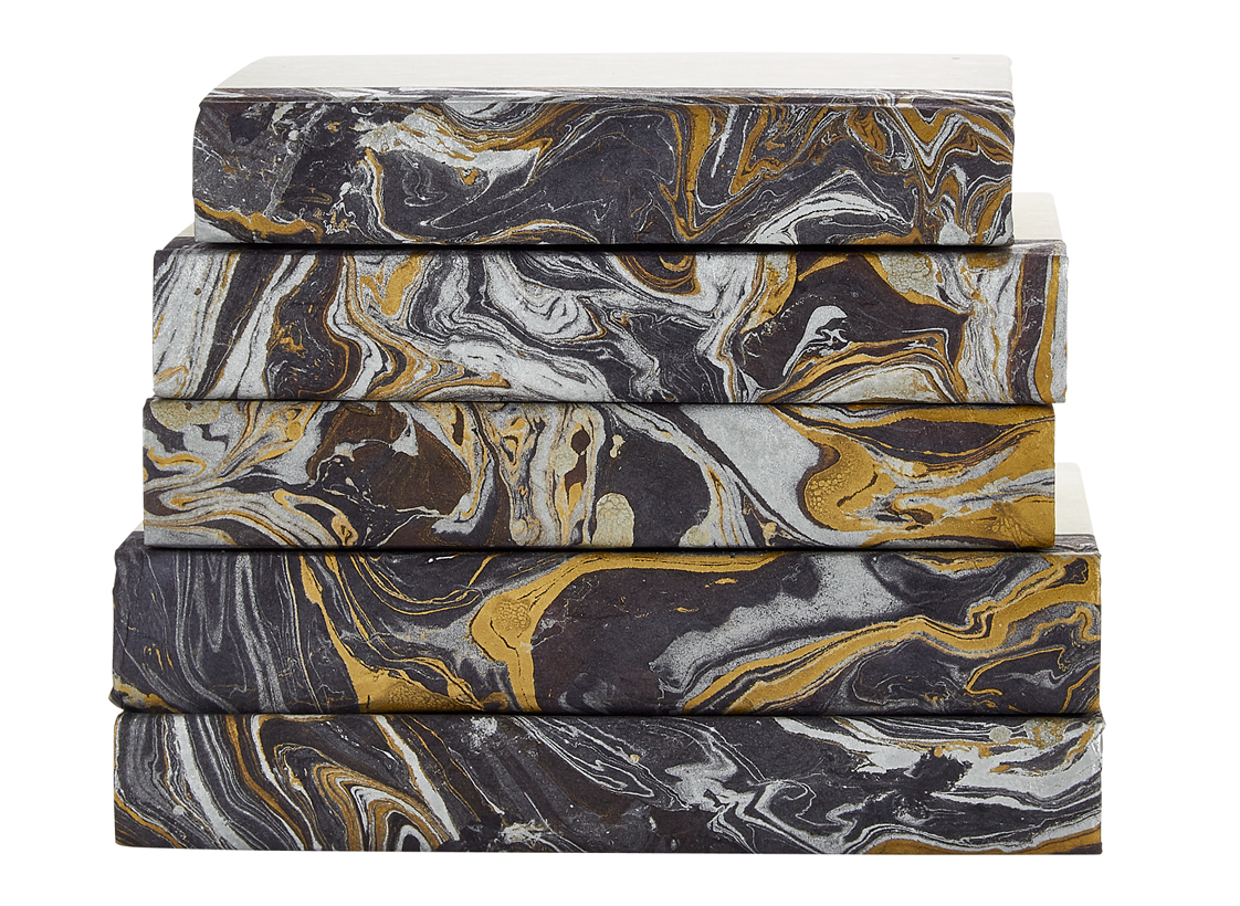 Hand Painted Marble On Black / Off-White Cover / 8.5-9.5"