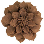 Mocha Lime 3D Heart-Shaped Petal Flower Throw Pillow