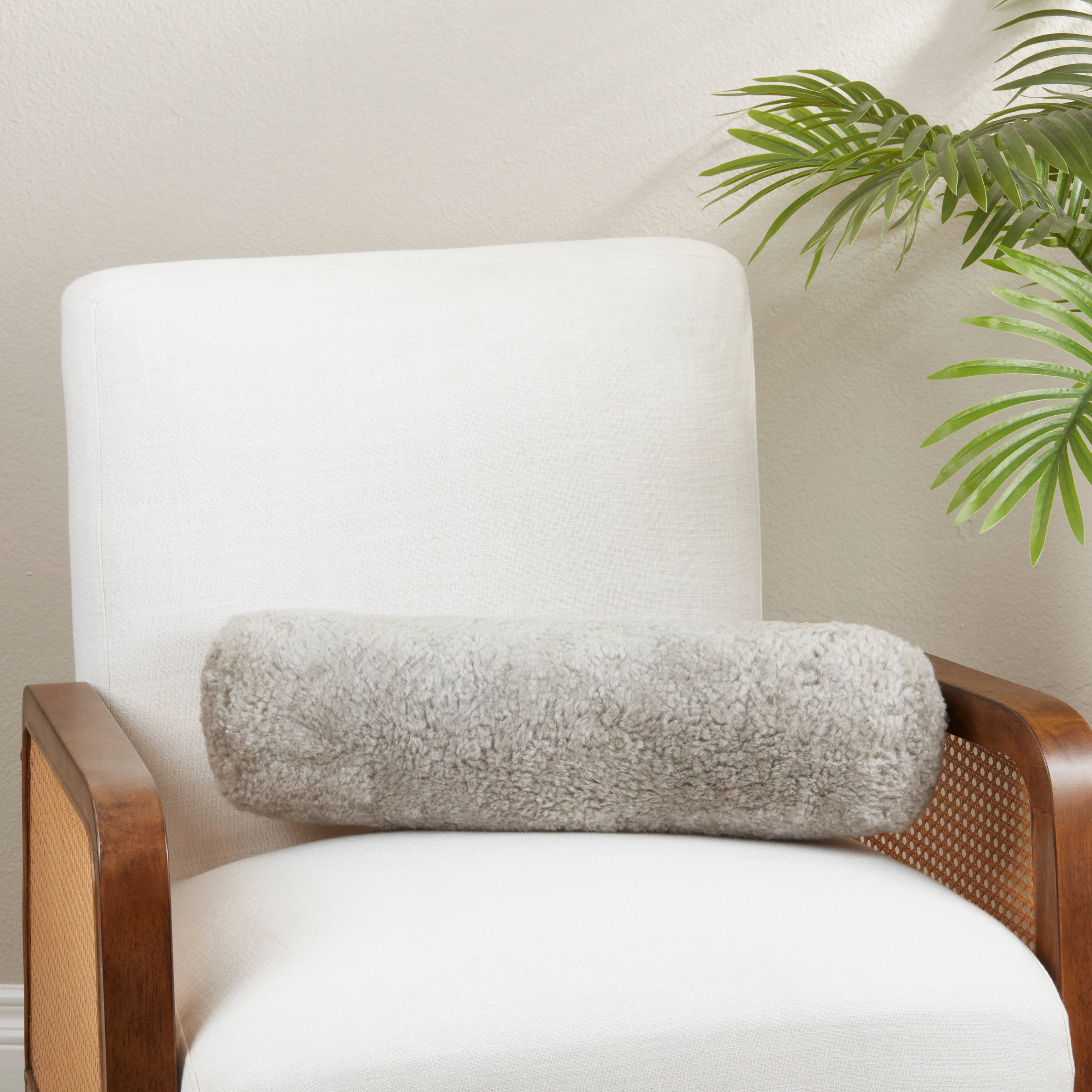 Luxurious New Zealand Sheepskin Bolster Pillow 6x20