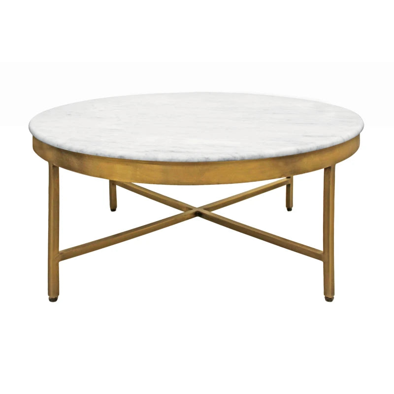 Carlton Marble Top Coffee Table in Ivory