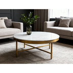 Carlton Marble Top Coffee Table in Ivory