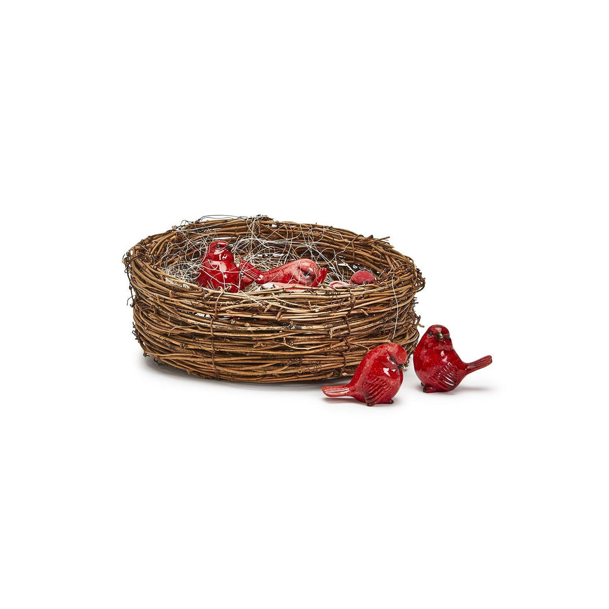 Red Cardinal 24 Pc Birds Un w/Nest Display