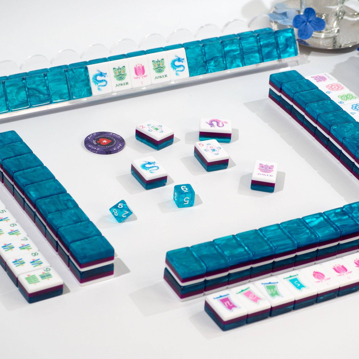Garden Party Mahjong Set - Sapphire Blue 09-01