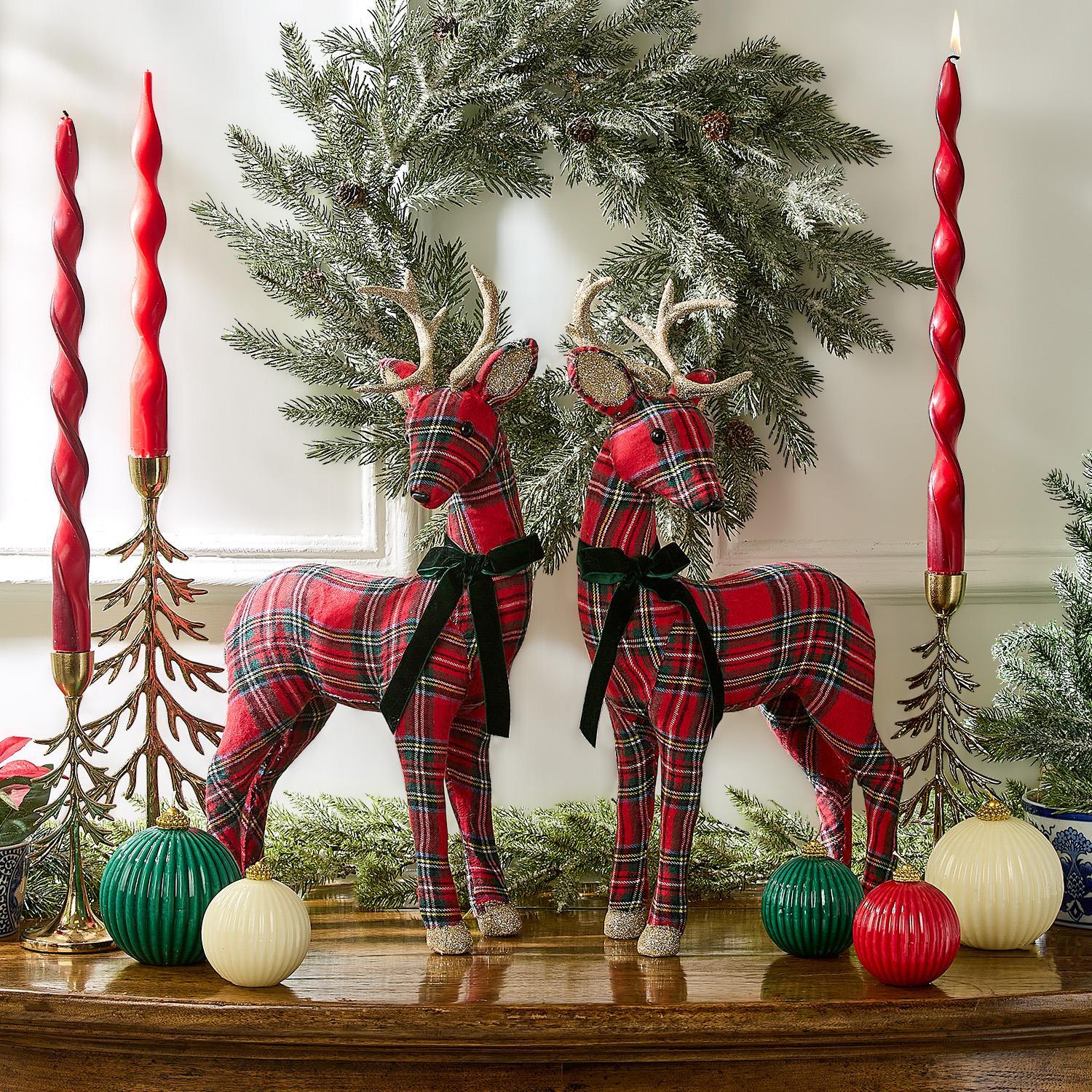 Twist and Glow Set of 2 Red/Dark Red Ribbon 15 3/4" Twist Taper Candles in Gift Box - ABT 12 Hrs./3.59 oz./102g