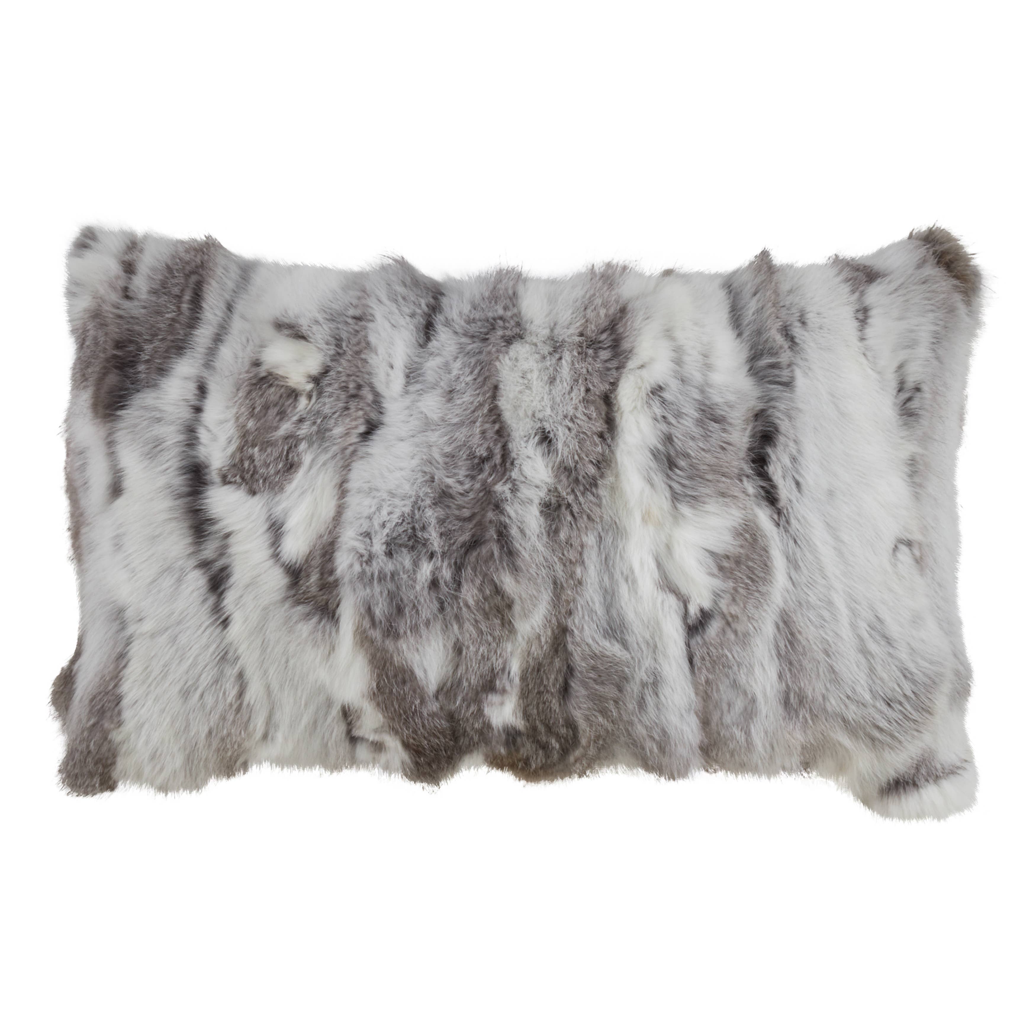 Rabbit Fur Pillow - Poly Filled
