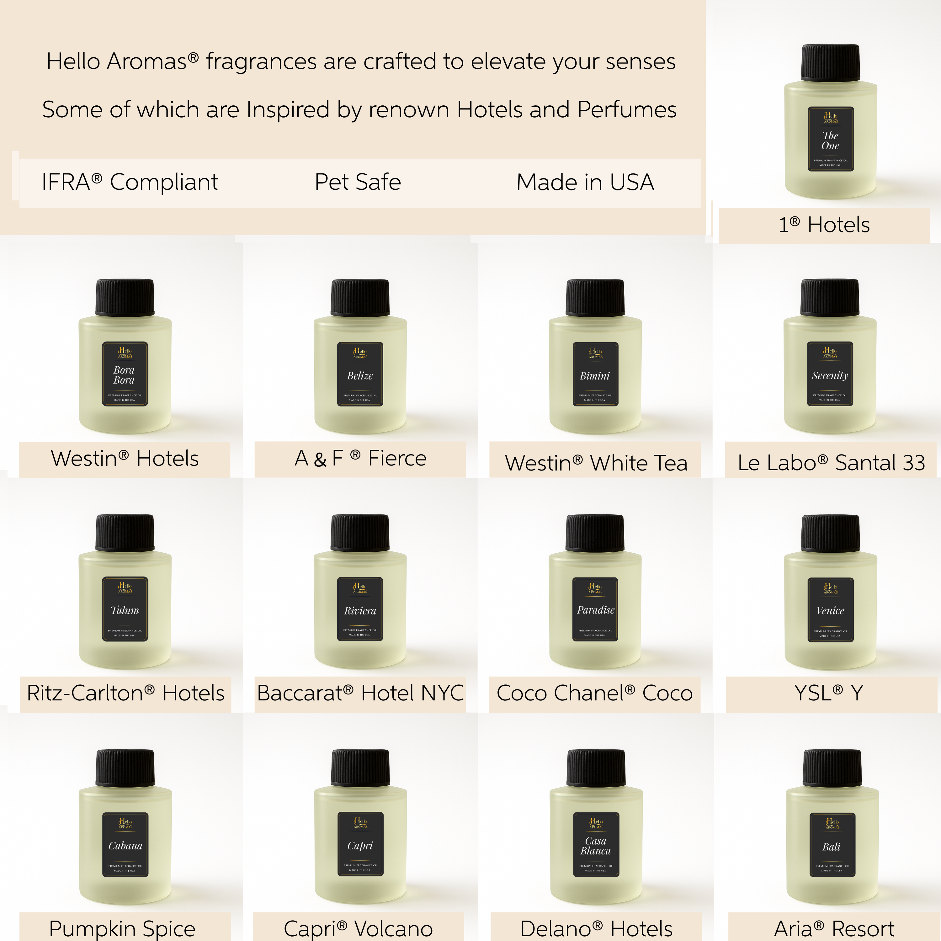 Waterless Hotel Oils