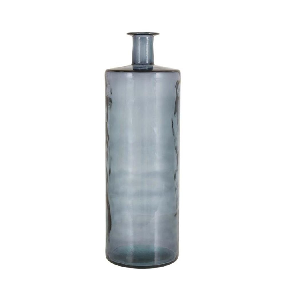 Smoke Blue Recycled Glass Cylinder Vase