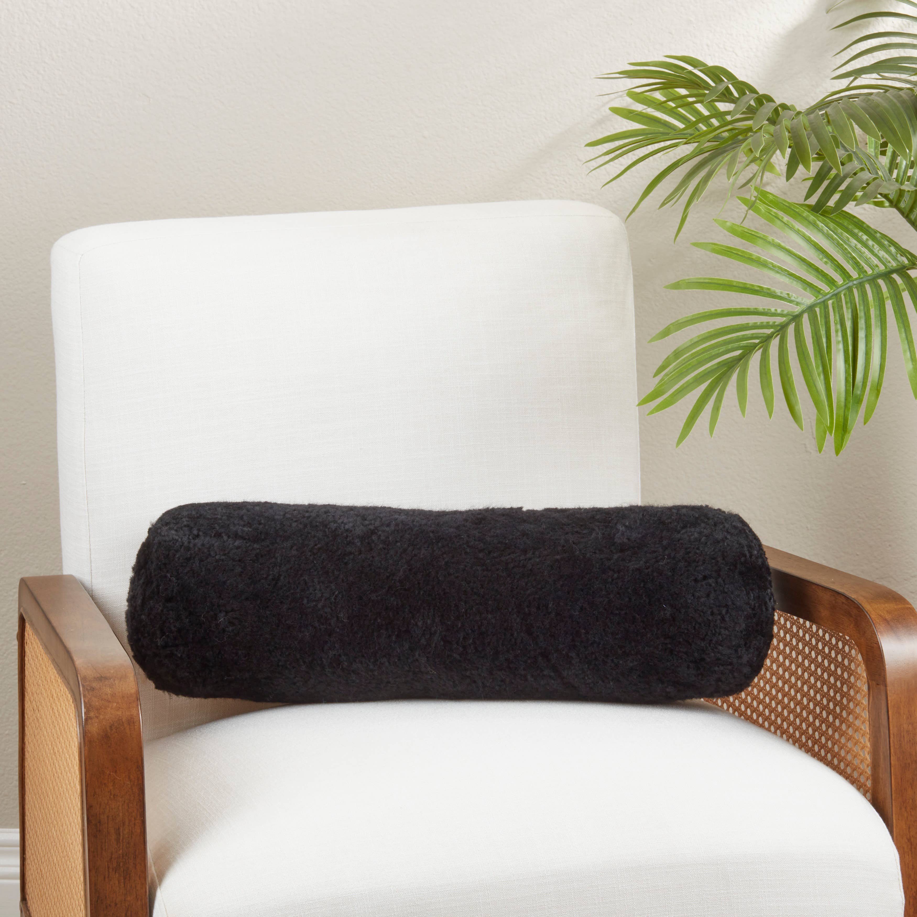 Luxurious New Zealand Sheepskin Bolster Pillow 6x20