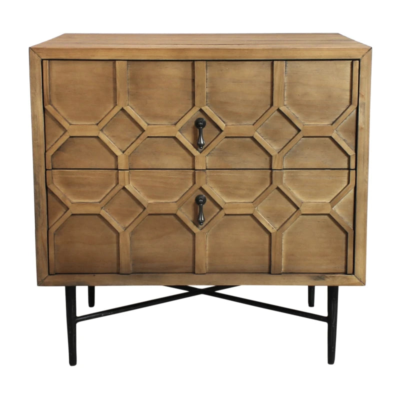 Sandhurst 2-Drawer Small Nightstand – Natural