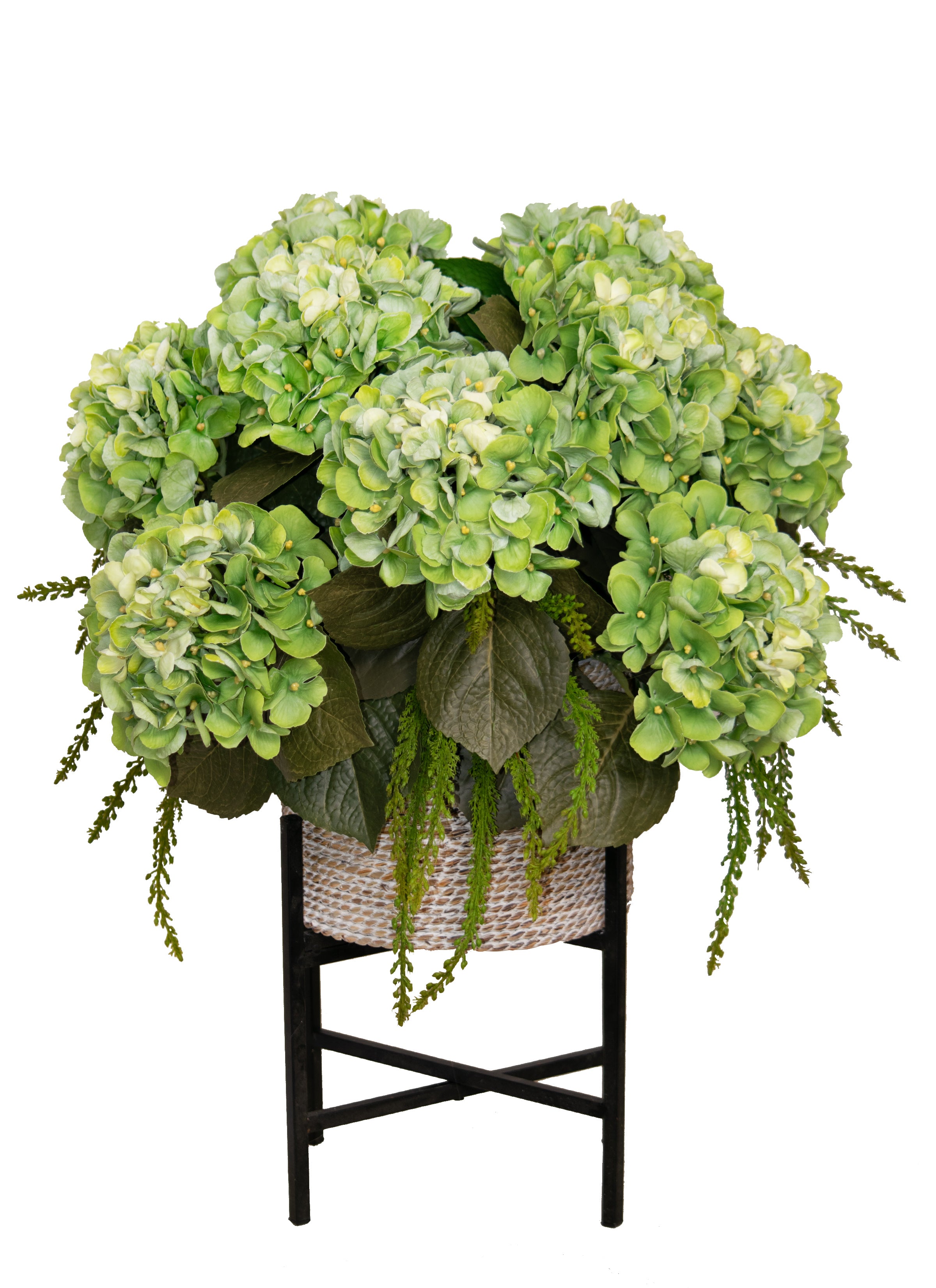 Baskt w/ Stnd/ GR HYDRANGEA/ CEDAR