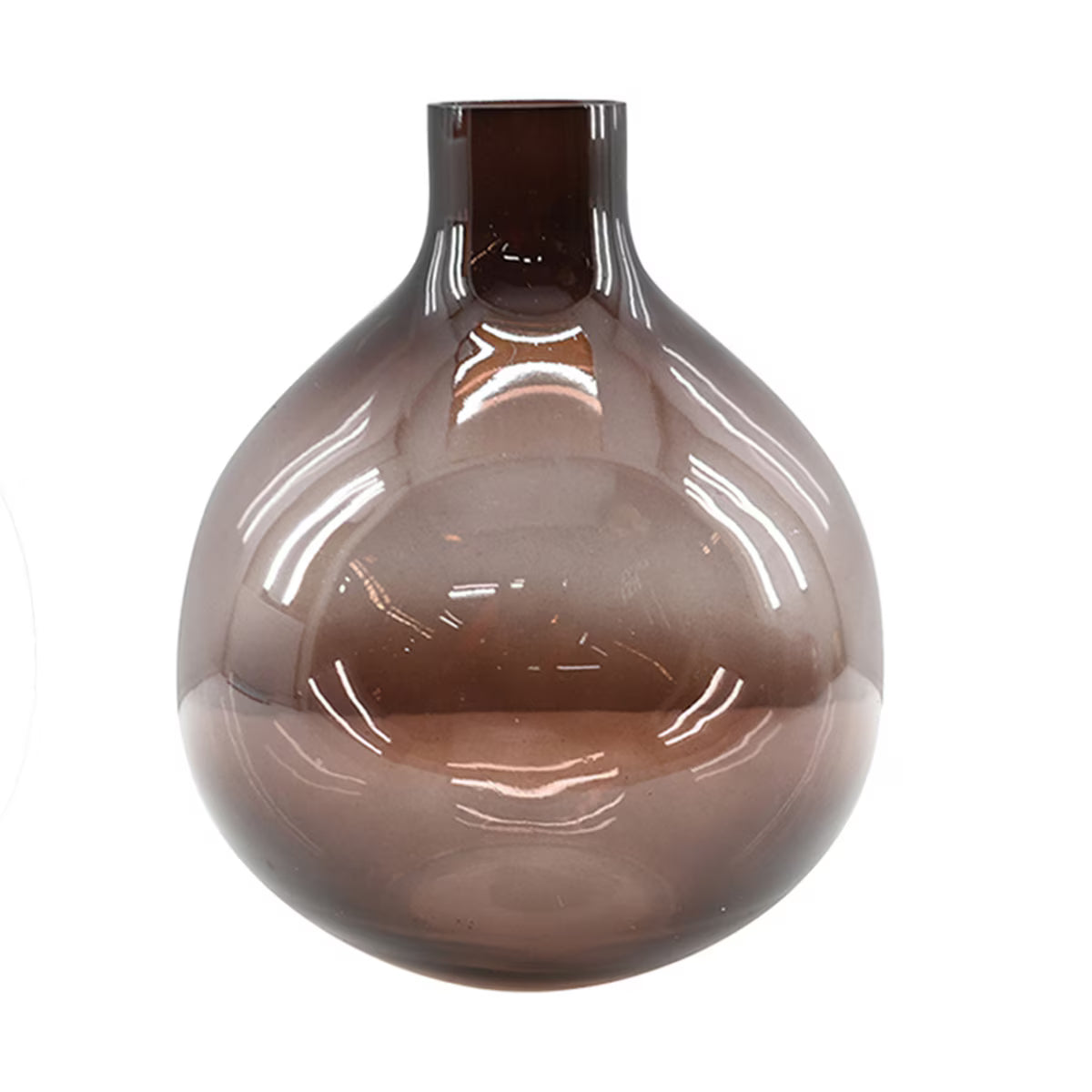 Mara Glass 7.5" Round Vase, Dark Plum