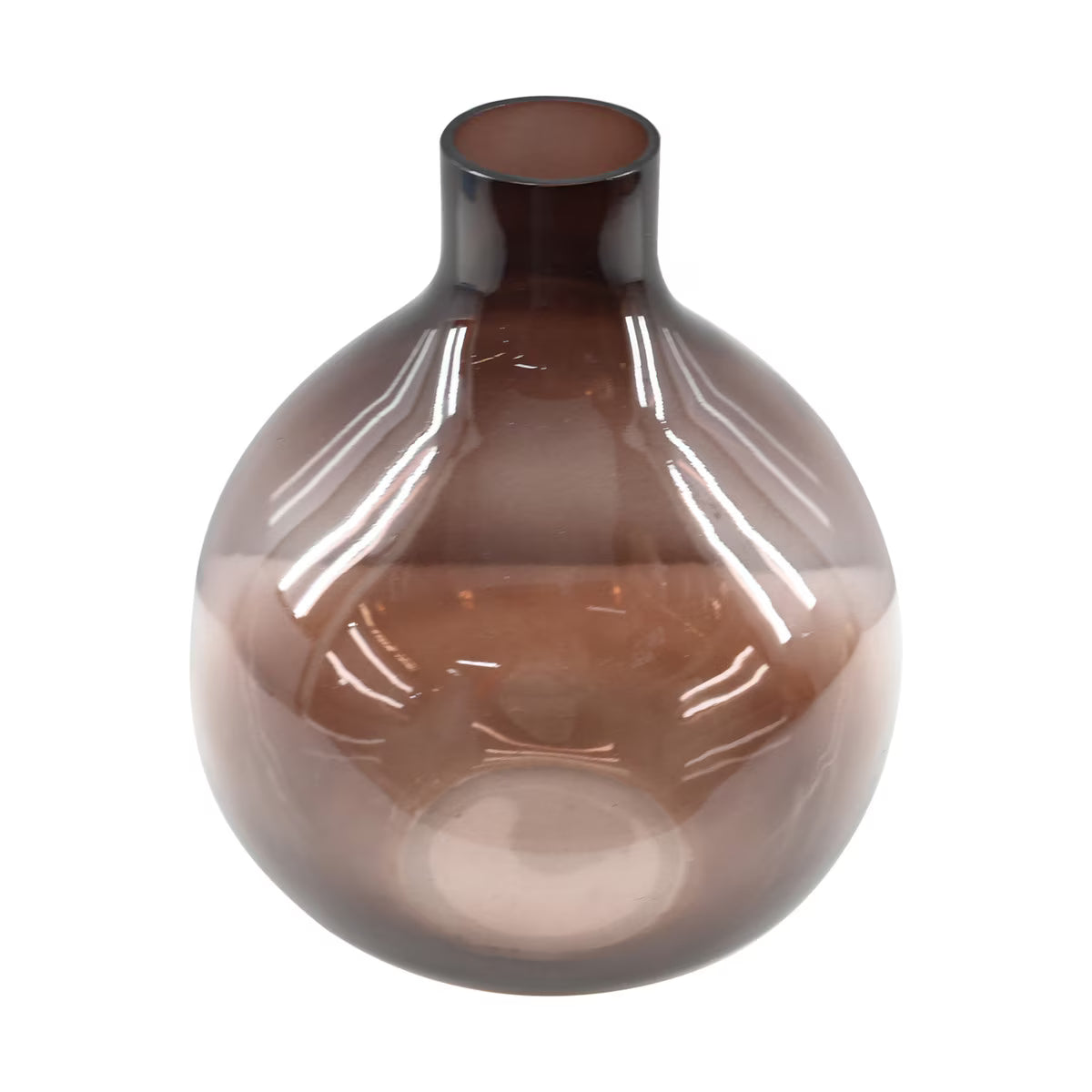 Mara Glass 7.5" Round Vase, Dark Plum