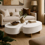 Indigo Road by Egypt Sherrod Lima Coffee Table With Gold Metal Legs, Set of 2 Legs, 50"W, Ivory/Gold