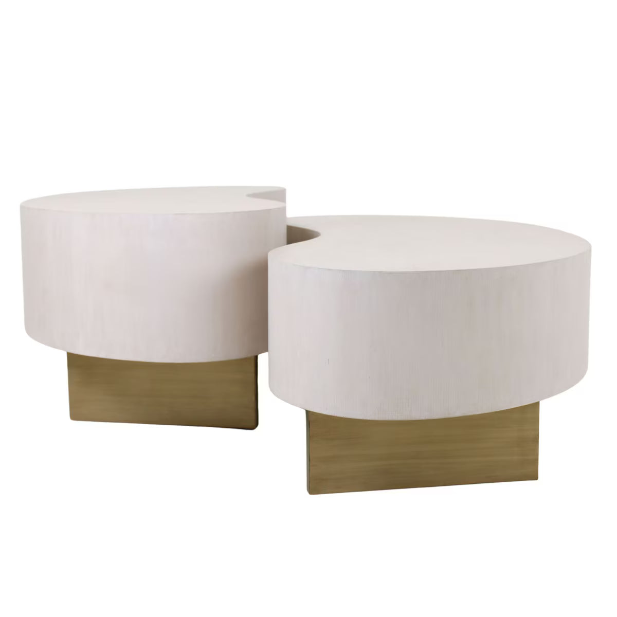 Indigo Road by Egypt Sherrod Lima Coffee Table With Gold Metal Legs, Set of 2 Legs, 50"W, Ivory/Gold