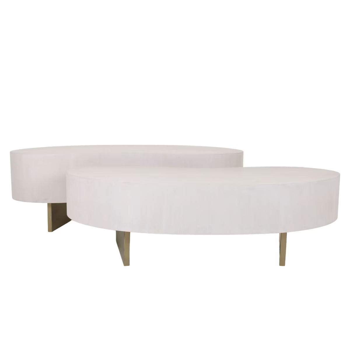 Indigo Road by Egypt Sherrod Lima Coffee Table With Gold Metal Legs, Set of 2 Legs, 50"W, Ivory/Gold