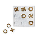 Marble Hand-Crafted Tic-Tac-Toe with Gold Game Pieces