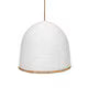 35" Kira Rattan Dome Chandelier, White and Natural