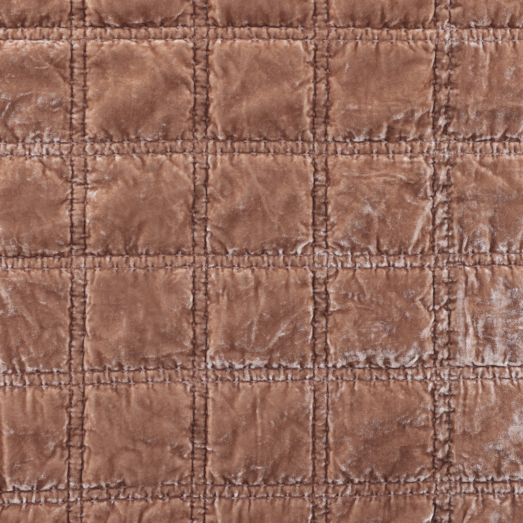 Stella Faux Silk Velvet Double Box Stitch Quilt Set