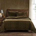 Stella Faux Silk Velvet Pintuck Quilt