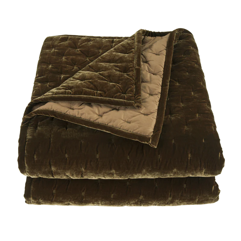 Stella Faux Silk Velvet Pintuck Quilt