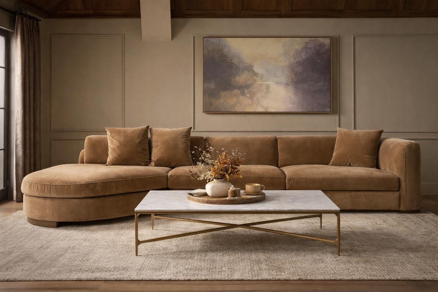 Simone Sofa Chaise w/ RSF Chaise