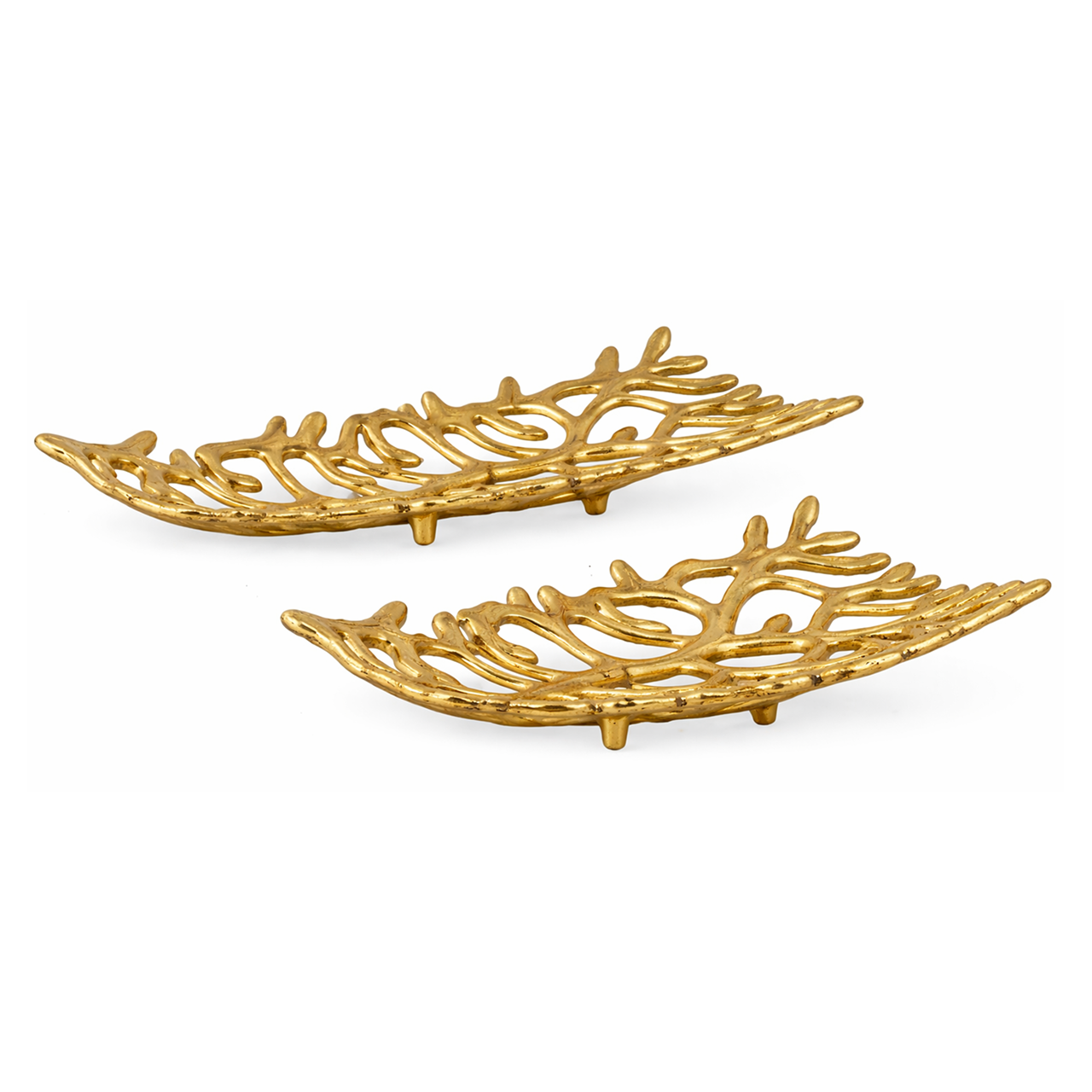 10" ALUMINUM CURVED TRAY  GOLD