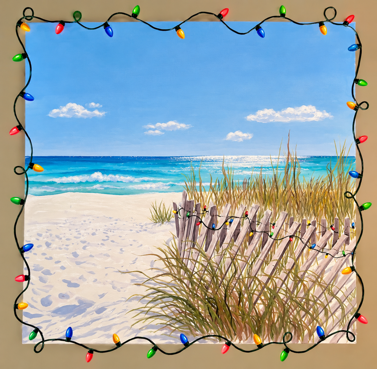 Coastal Christmas mat