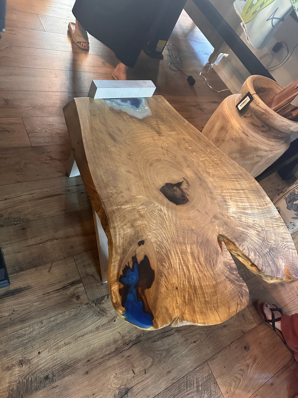 Wood Table With Blue Name: Cliffs of Paradise