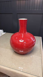 Barclay Butera Scarlet Red Globular Vase