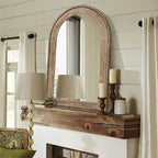 Jerri Wood Framed Arch Window Wall Mirror, Farmhouse Decor Accent