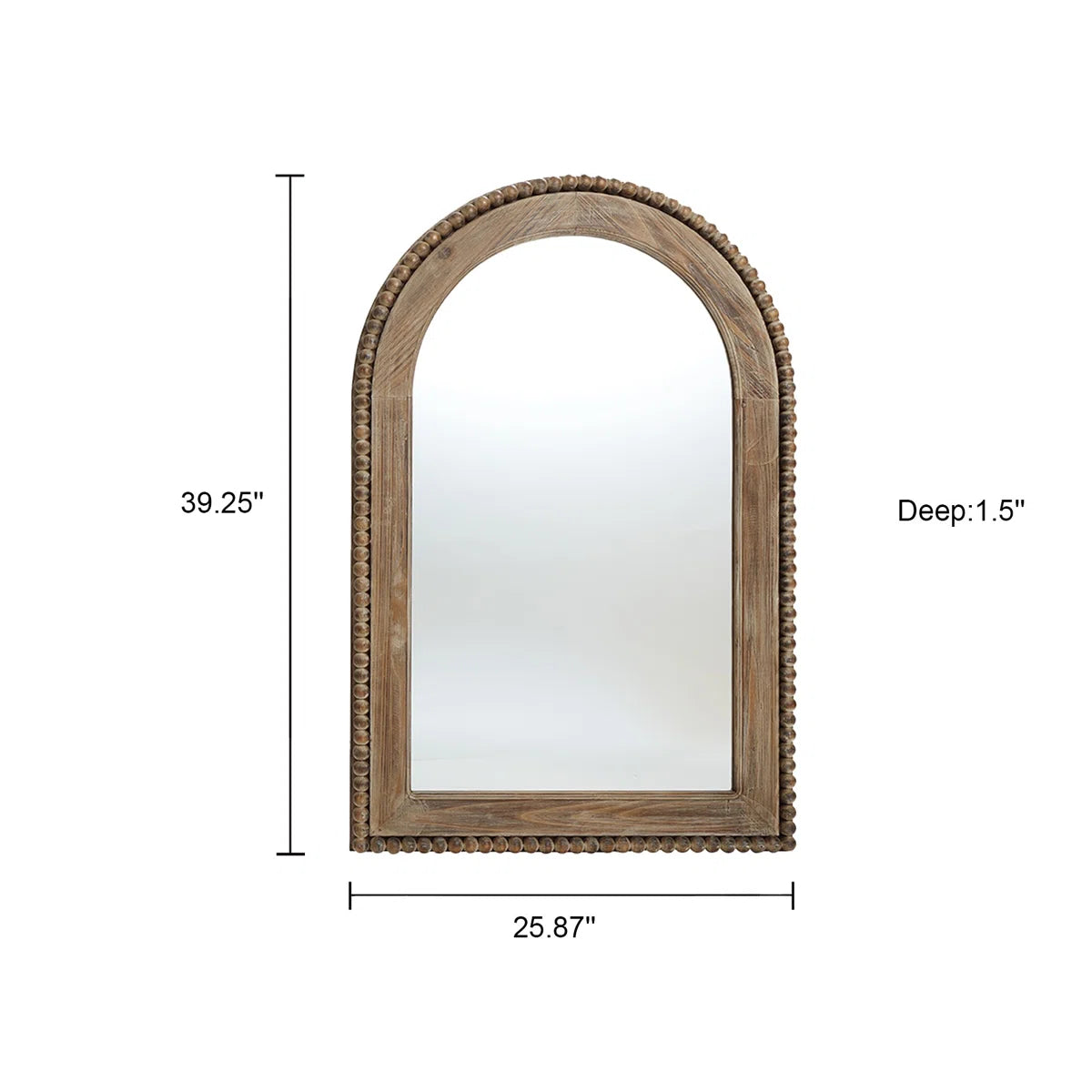 Jerri Wood Framed Arch Window Wall Mirror, Farmhouse Decor Accent