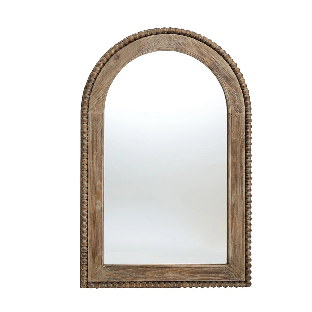 Jerri Wood Framed Arch Window Wall Mirror, Farmhouse Decor Accent