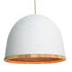 35" Kira Rattan Dome Chandelier, White and Natural