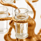 Golden Bronze Octopus Shot Glass Holder (includes 6 shot glasses)